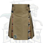 Khaki & Camel Thomson Hybrid Kilt – Premium Scottish-Inspired Hybrid Wear